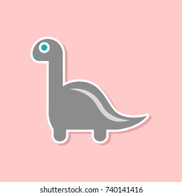 paper sticker on stylish background dinosaur