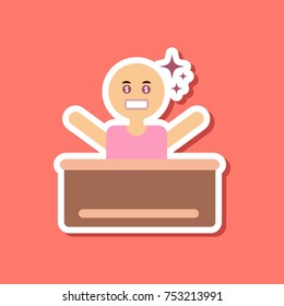 paper sticker on stylish background of poker man player