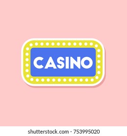 paper sticker on stylish background of casino sign