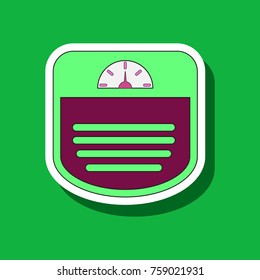 paper sticker on stylish background Sports scales