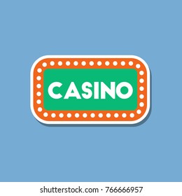 paper sticker on stylish background casino sign