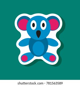 paper sticker on stylish background Koala toy