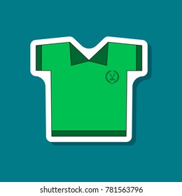 paper sticker on stylish background Golf shirt