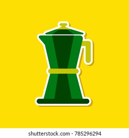 paper sticker on stylish background coffee machine maker