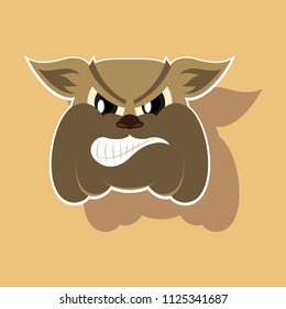 paper sticker on theme angry bulldog animal