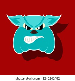 paper sticker on theme angry bulldog animal