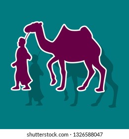 paper sticker on theme Arabic business bedouin with a camel