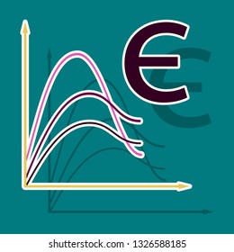 paper sticker on theme Arabic business euro chart