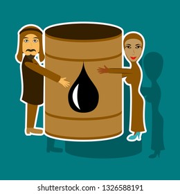 paper sticker on theme Arabic business Muslims and oil