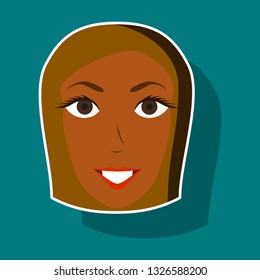 paper sticker on theme Arabic business portrait of an Arab woman