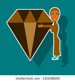 paper sticker on theme Arabic business Muslim with a diamond