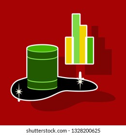 paper sticker on theme Arabic business oil chart