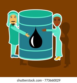 paper sticker on theme Arabic business Muslims and oil