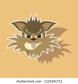 paper sticker on theme evil animal coyote