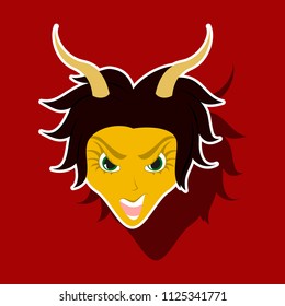 paper sticker on theme evil women