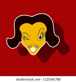 paper sticker on theme evil women