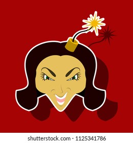 paper sticker on theme evil women