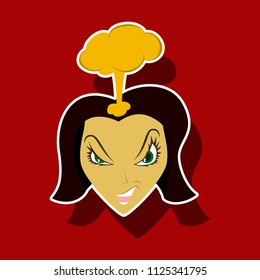 paper sticker on theme evil women