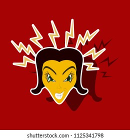 paper sticker on theme evil women
