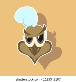 paper sticker on theme evil animal hen