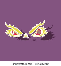 paper sticker on theme evil emotions eyes