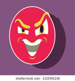 paper sticker on theme evil emotions face