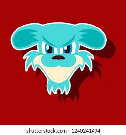 paper sticker on theme evil animal angry dog