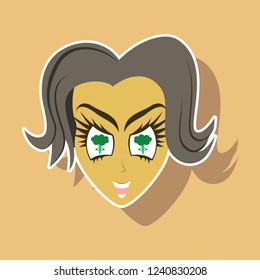 paper sticker on theme evil women
