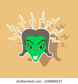 paper sticker on theme evil women