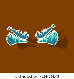 paper sticker on theme evil emotions eyes