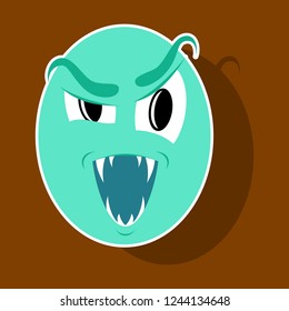 paper sticker on theme evil emotions face