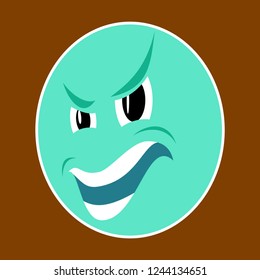 paper sticker on theme evil emotions face