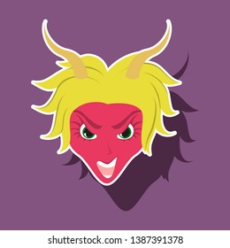 paper sticker on theme evil women