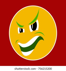 paper sticker on theme evil emotions face
