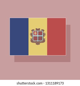 paper sticker on theme flag of Andorra