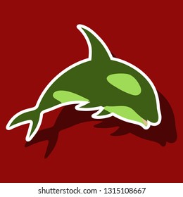 paper sticker on theme Save whales. killer whale