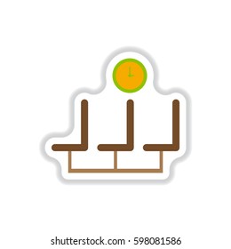 paper sticker on white background airport waiting room
