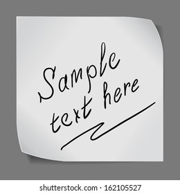 Paper sticker over gray background. Vector EPS10.