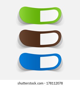 paper sticker: pill. Vector isolated illustration icon