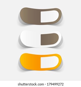 paper sticker: pill. Vector isolated illustration icon