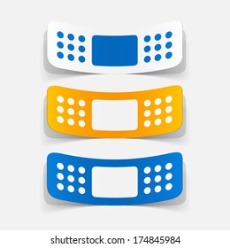 paper sticker: Plaster bands. Vector isolated illustration icon