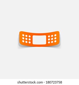 paper sticker: Plaster bands. Vector isolated illustration icon