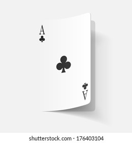paper sticker: Playing Card. Isolated illustration icon