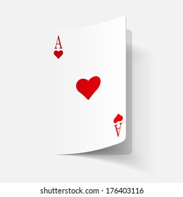 paper sticker: Playing Card. Isolated illustration icon