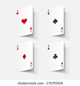 paper sticker: Playing Card. Isolated illustration icon