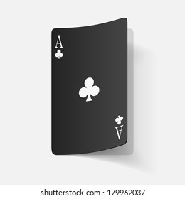 paper sticker: Playing Card. Isolated illustration icon