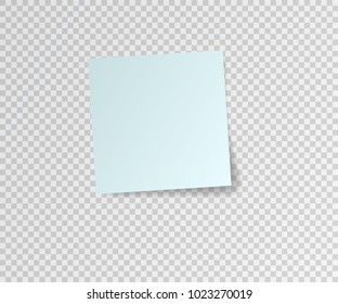 Paper sticker with shadow on transparent background. Vector illustration.