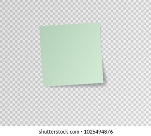 Paper sticker with shadow on transparent background. Vector illustration.