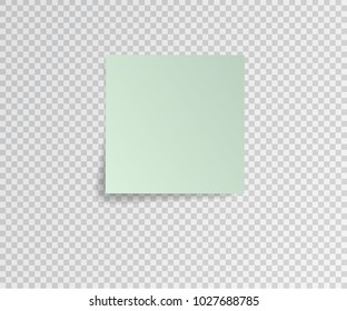Paper sticker with shadow on transparent background. Vector illustration.