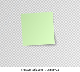 Paper sticker with shadow on transparent background. Vector illustration.